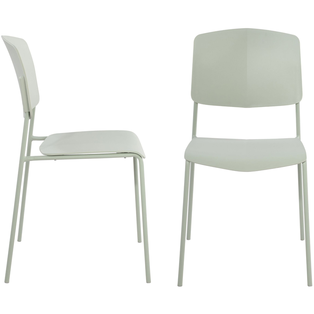 Core Products Aspen Academy 4 Seater Plastic Square Dining Set White and Sage Green Image 3