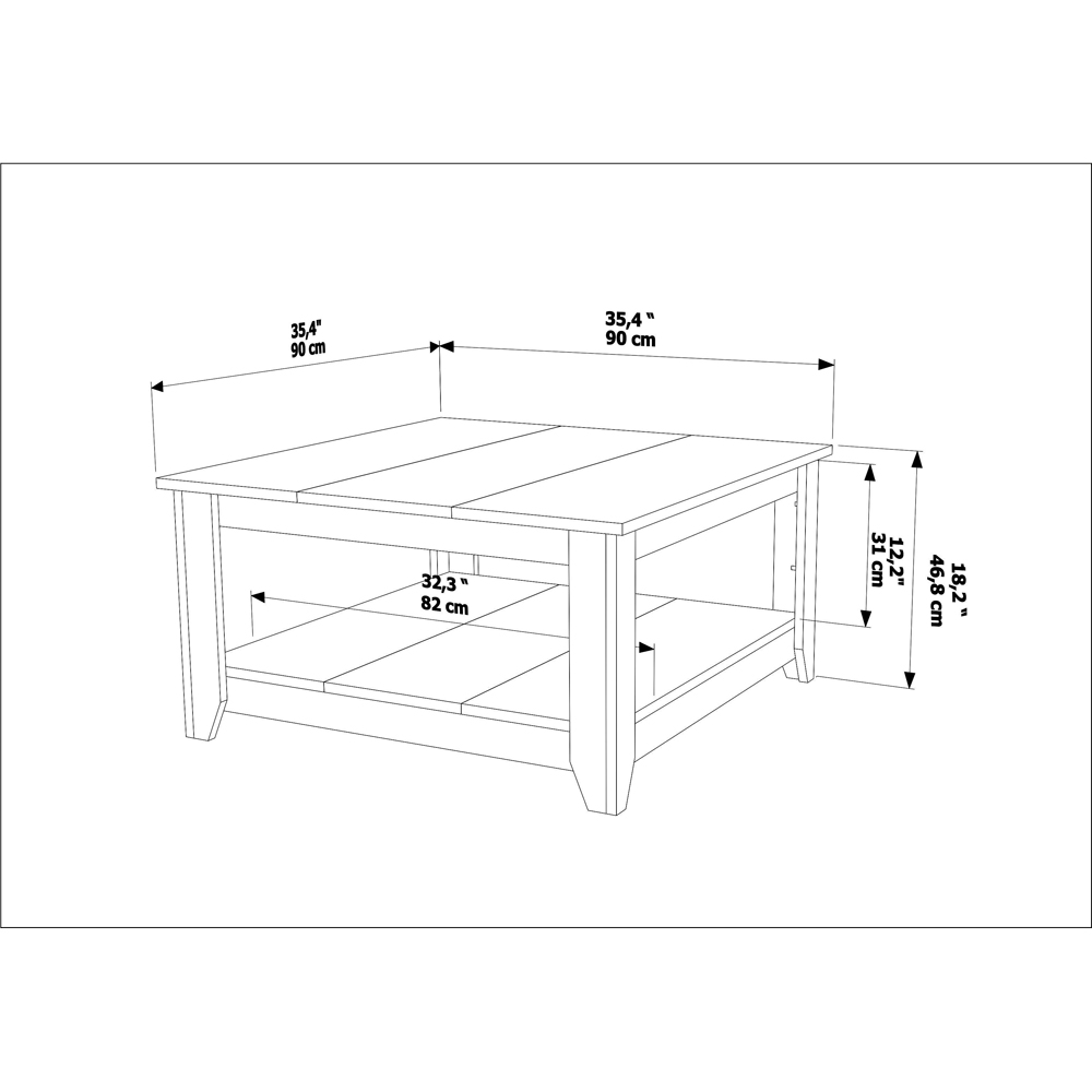 Decorotika Lea Single Shelf Silva Coffee Table Image 7