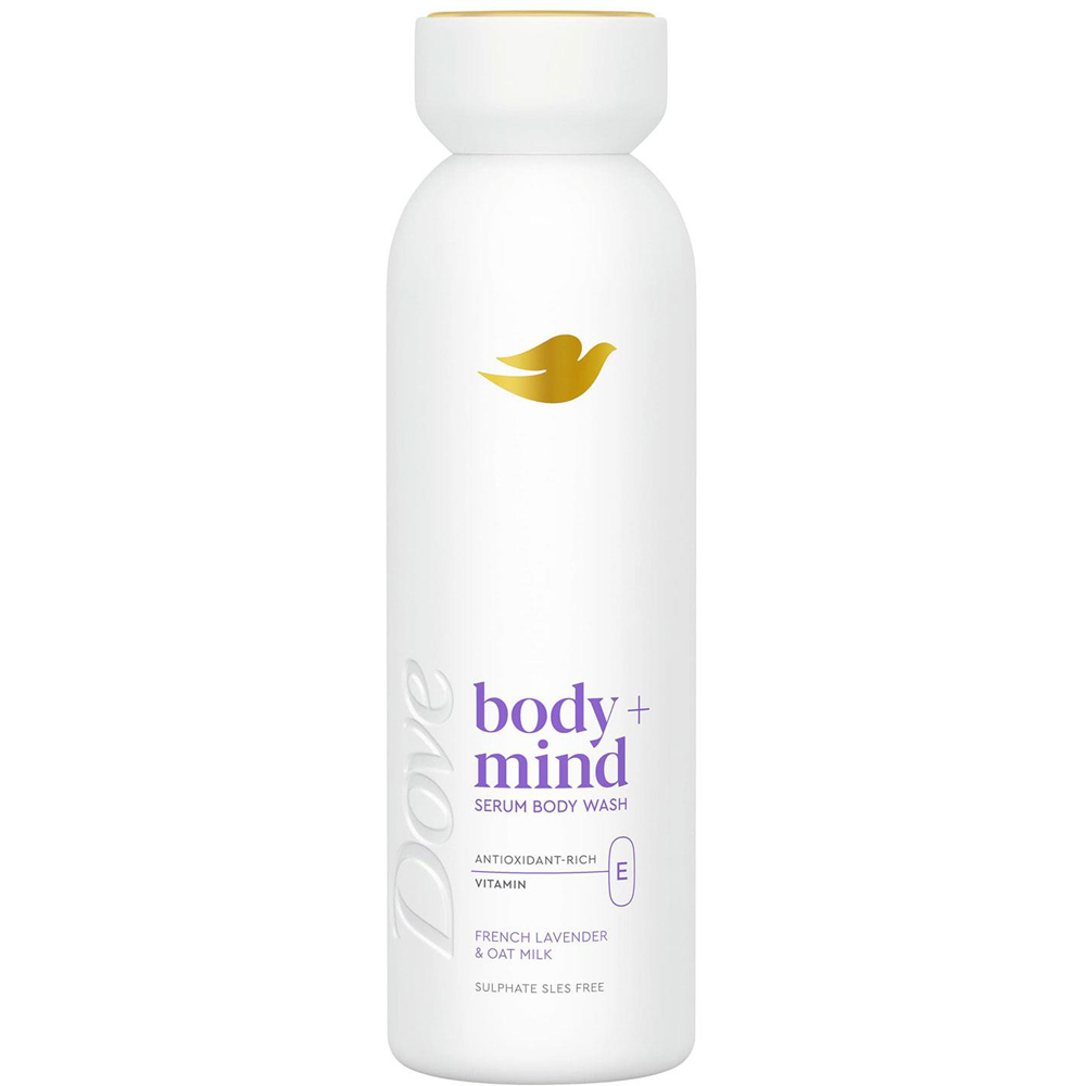 Dove Body+Mind French Lavender and Oat Milk Vitamin E Serum Body Wash 350ml 6 Pack Image 2