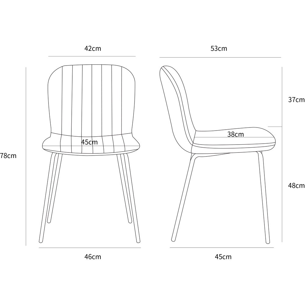 wilko Bella Set of 2 Blue Teddy Faux Fur Stitched Design Dining Chairs Image 9