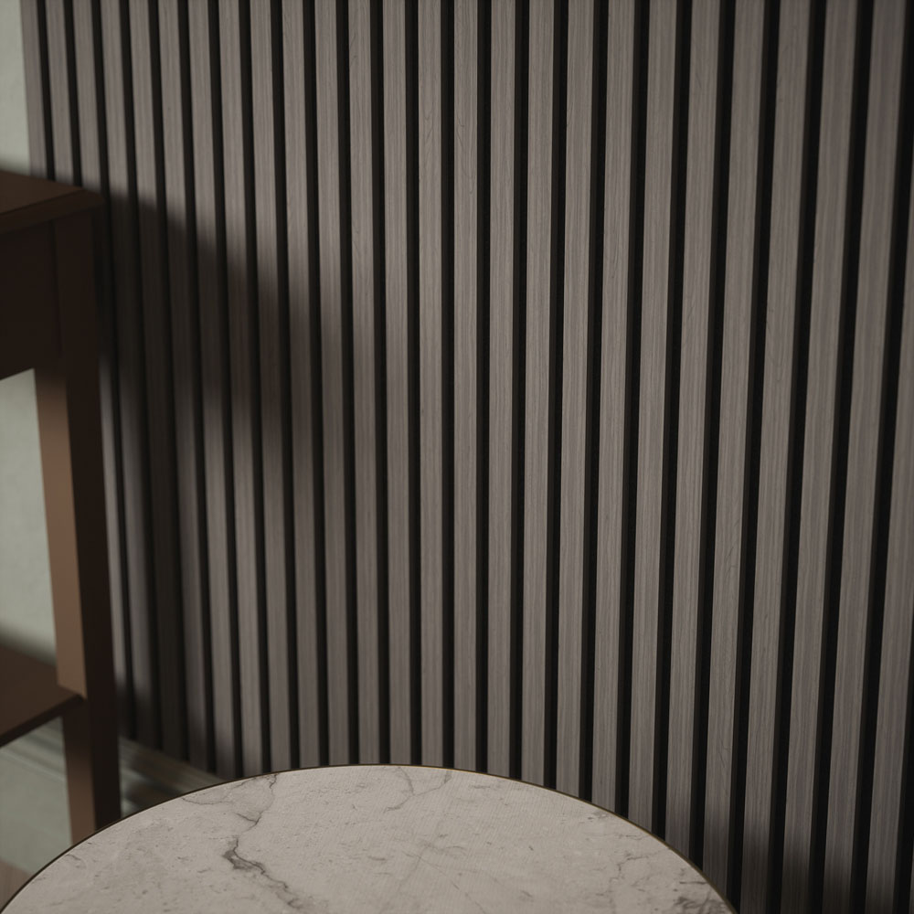 Kraus Easy Living Alder Grey Acoustic Slat Wall Panel 240 x 60cm Image 3