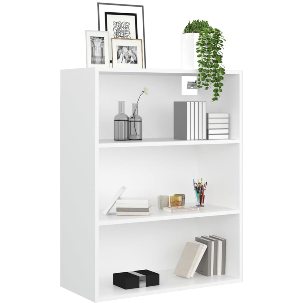 vidaXL 3 Shelf White Wall Mounted Cabinet Image 4