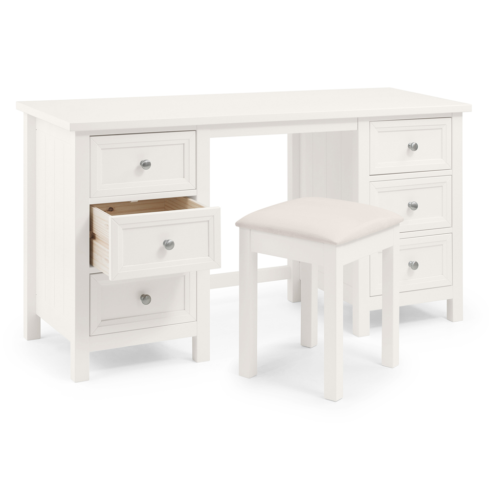 Julian Bowen Maine 6 Drawer Surf White Dressing Table Image 6