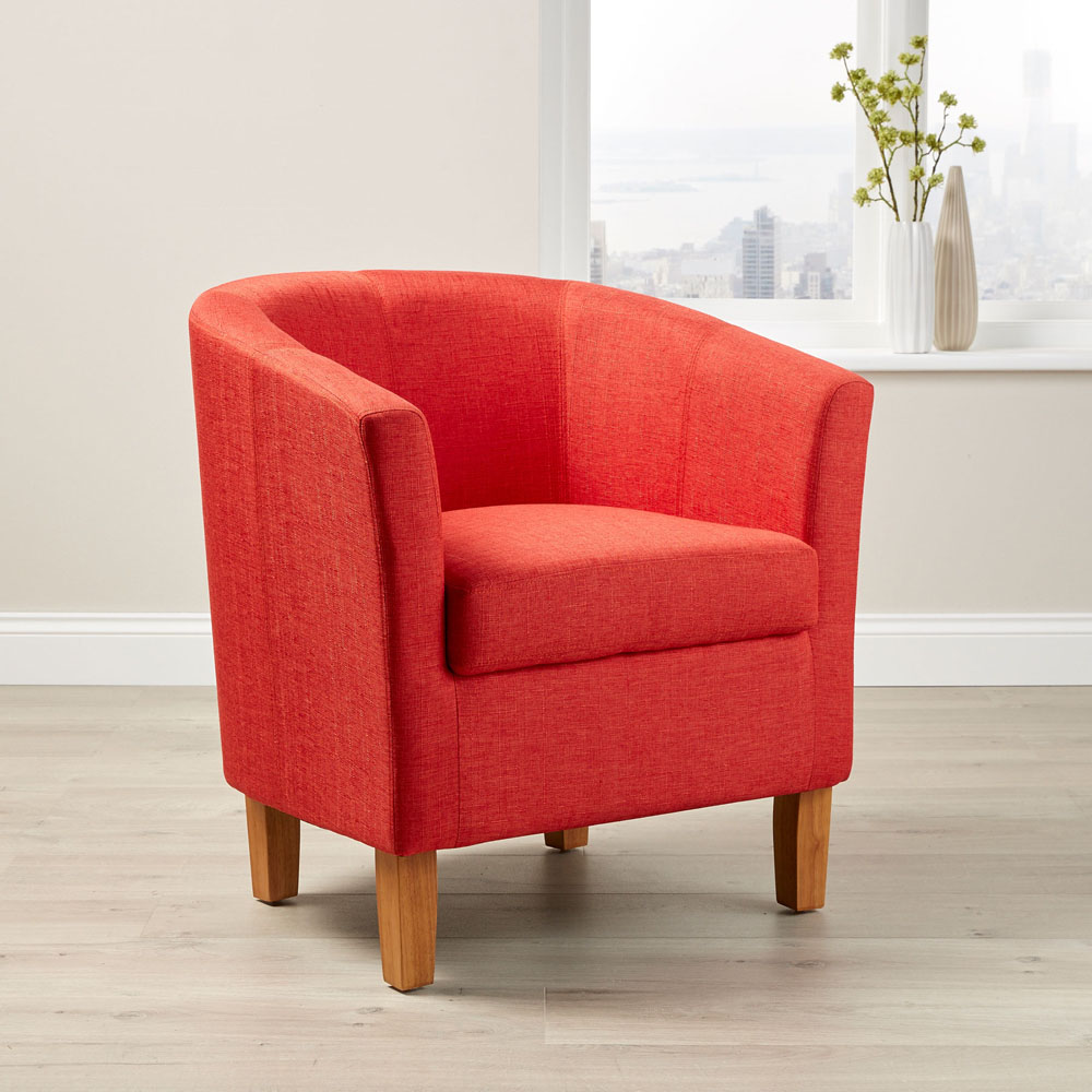Home Source Bedford Orange Padded Tub Chair Image 5