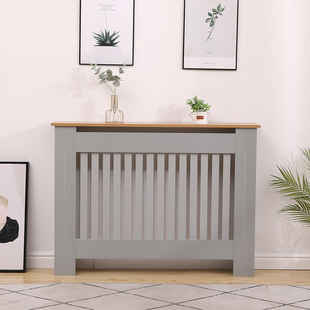 Home Source York Dark Grey with Oak Effect Top Radiator Cover Medium Image 4