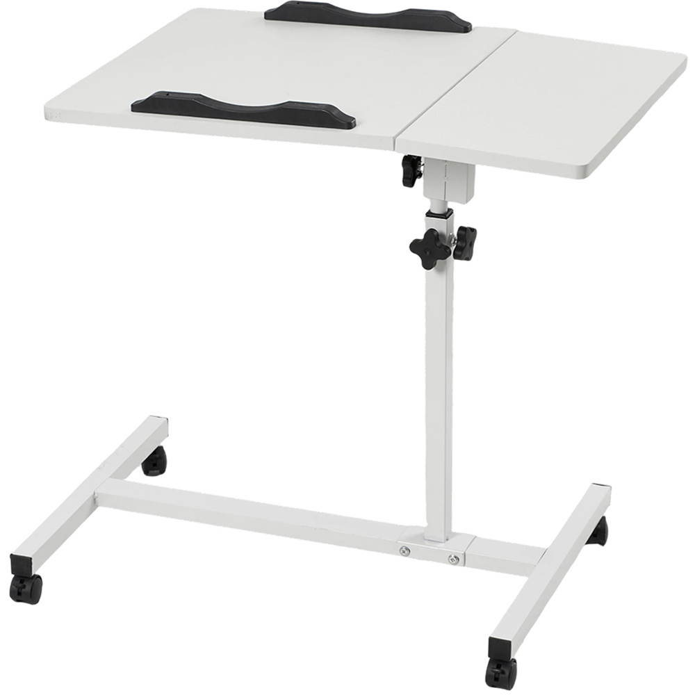 Living and Home Tilting Adjustable Laptop Desk with Castors White Image 2