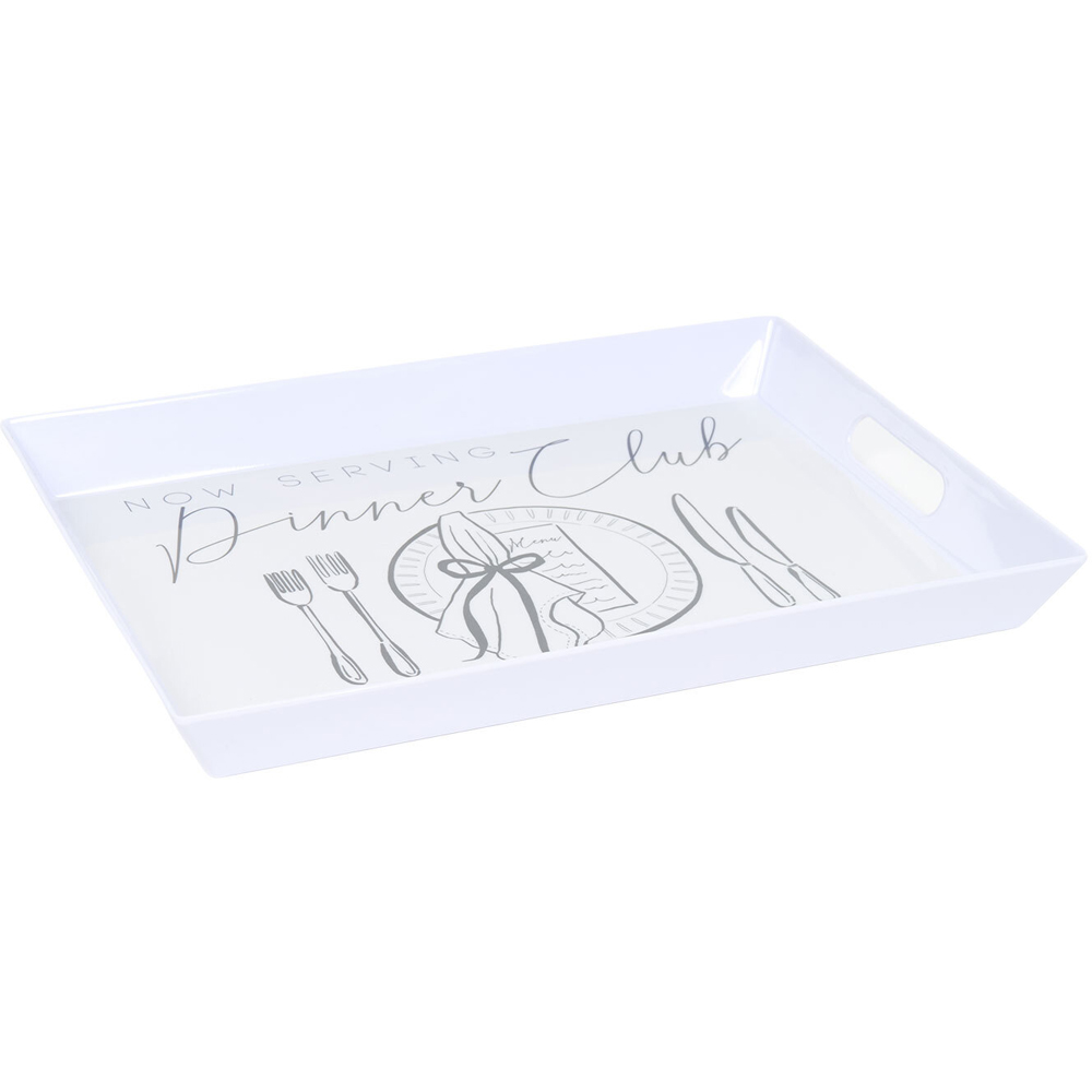 Dinner Club Rectangular Tray White Image 5