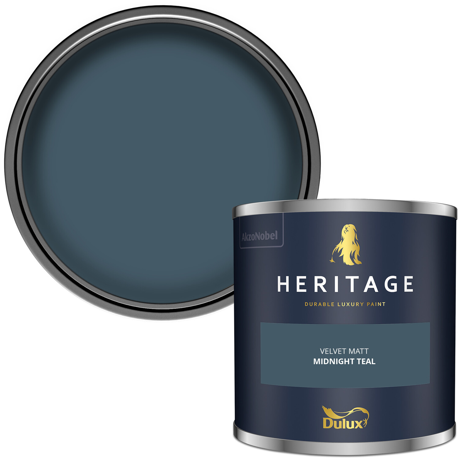 Dulux Heritage Walls and Ceilings Midnight Teal Velvet Matt Emulsion Paint Tester Image 1