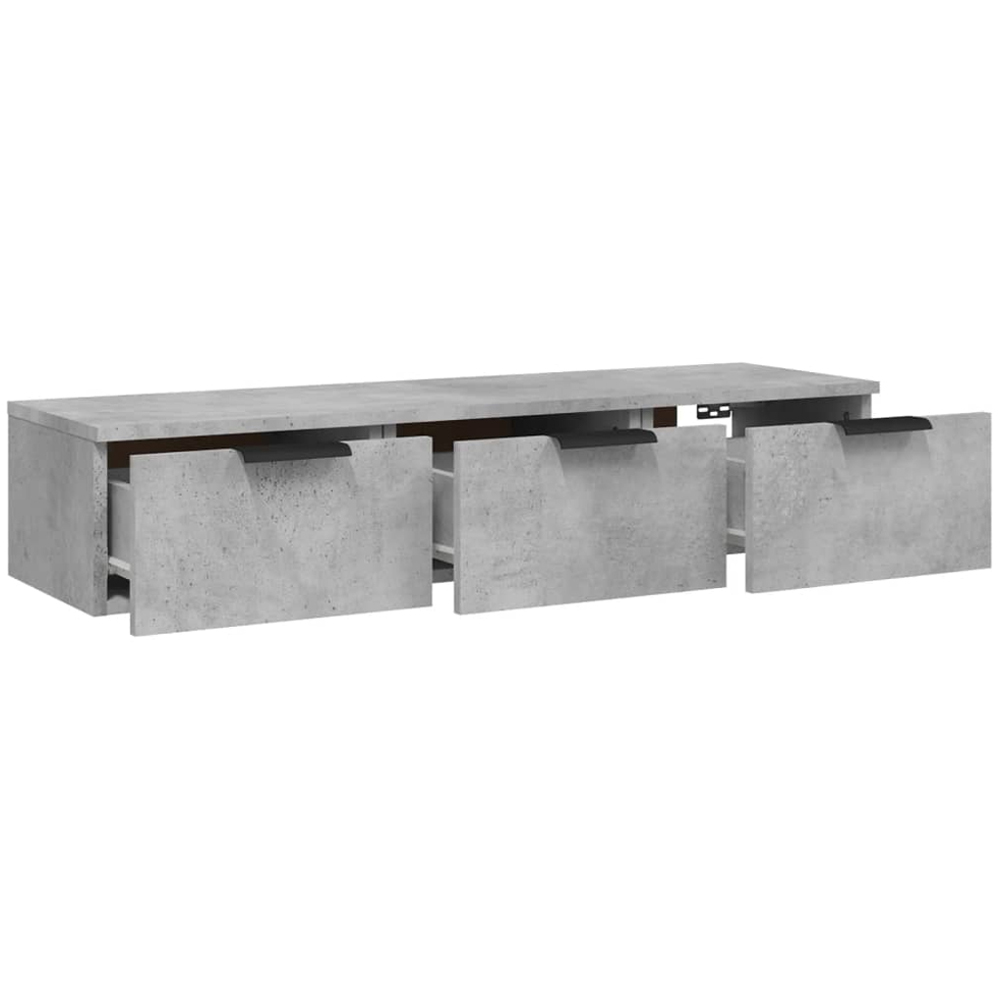 vidaXL 3 Drawer Concrete Grey Wall Mounted Cabinet Image 6