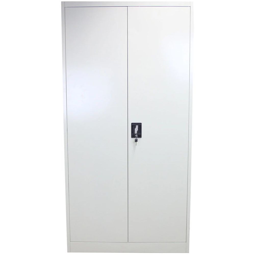 MonsterShop 2 Door 4 Shelf Light Grey Filing Cabinet Image 3