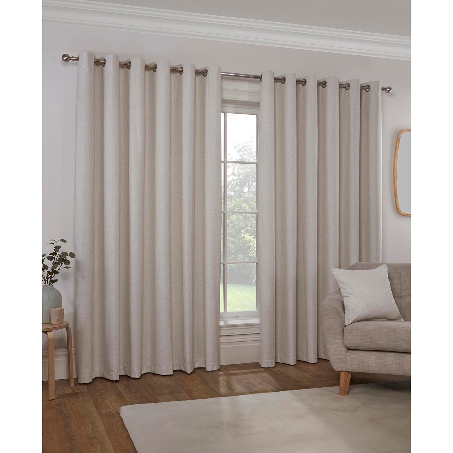 Divante Verona Linen Look Curtains - Natural / 137cm / 168cm Image 2