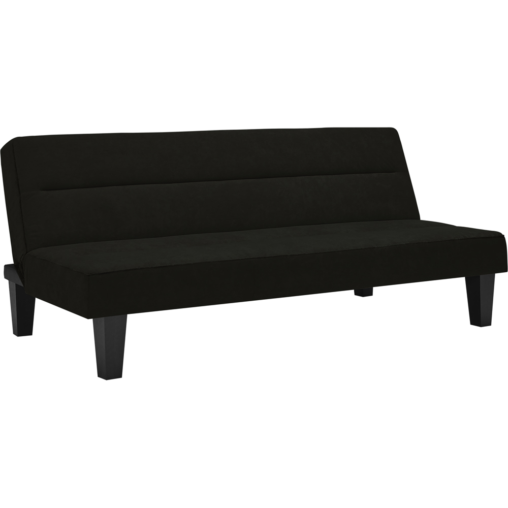 Dorel Kebo 3 Seater Black Velvet Futon Sofa Bed Image 7