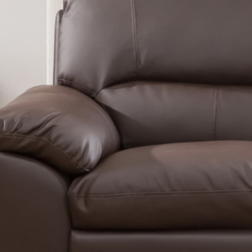 Genoa 3 Seater Brown Bonded Leather Sofa Bed Image 3