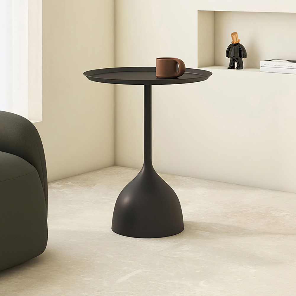 Living and Home Black Round Side Table Image 7