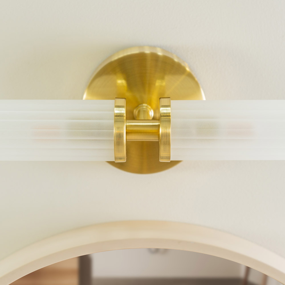 ValueLights Canya Matte Gold 2 Way Up Down Frosted Reeded Glass LED Wall Light 2 Pack Image 5