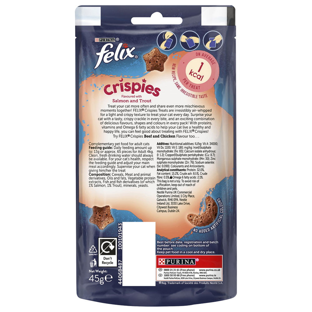 Felix Crispies Flavoured with Salmon and Trout 45g   Image 3
