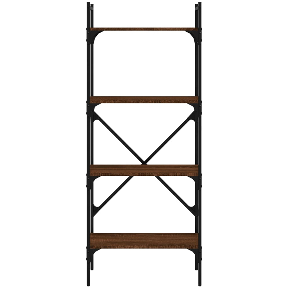 vidaXL 4 Shelf Brown Oak Bookcase Image 4
