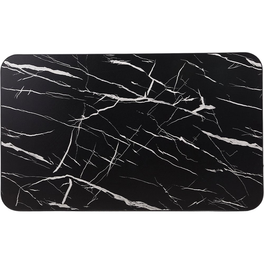 Living and Home 4 Seater Black Marble Foldable Dining Table with Adjustable Feet Image 4