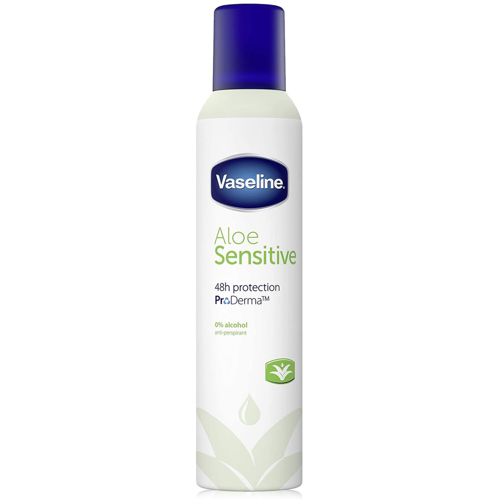 Vaseline Aloe Sensitive Women's Soothing Anti-Perspirant Women's Deodorant Spray 250ml 3 Pack Image 3