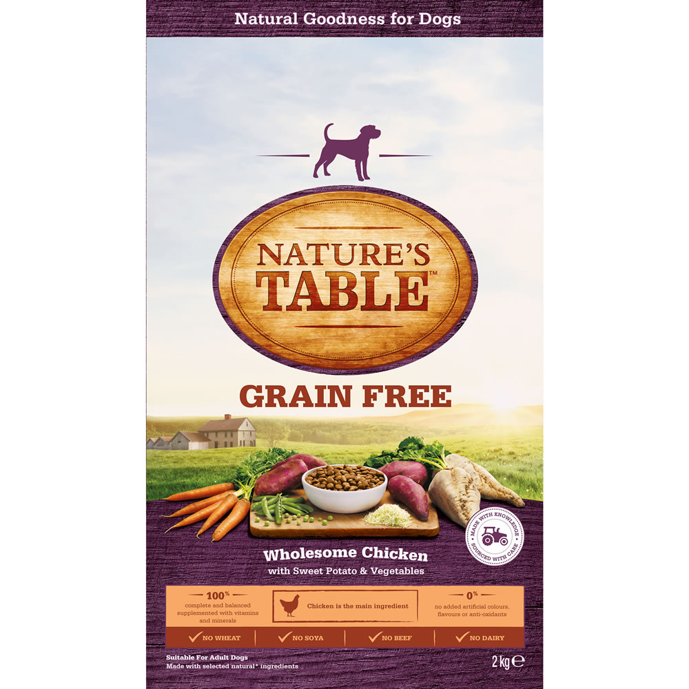 Nature's Table Chicken with Sweet Potato &        Vegetables Grain Free Complete Dog Food 2kg Image 2