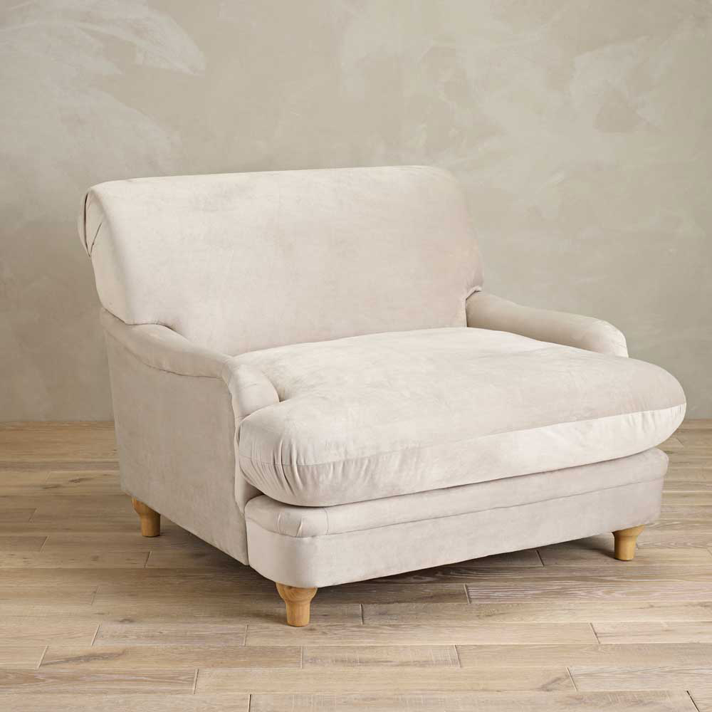 Plumpton Beige Velvet Chair Image 4