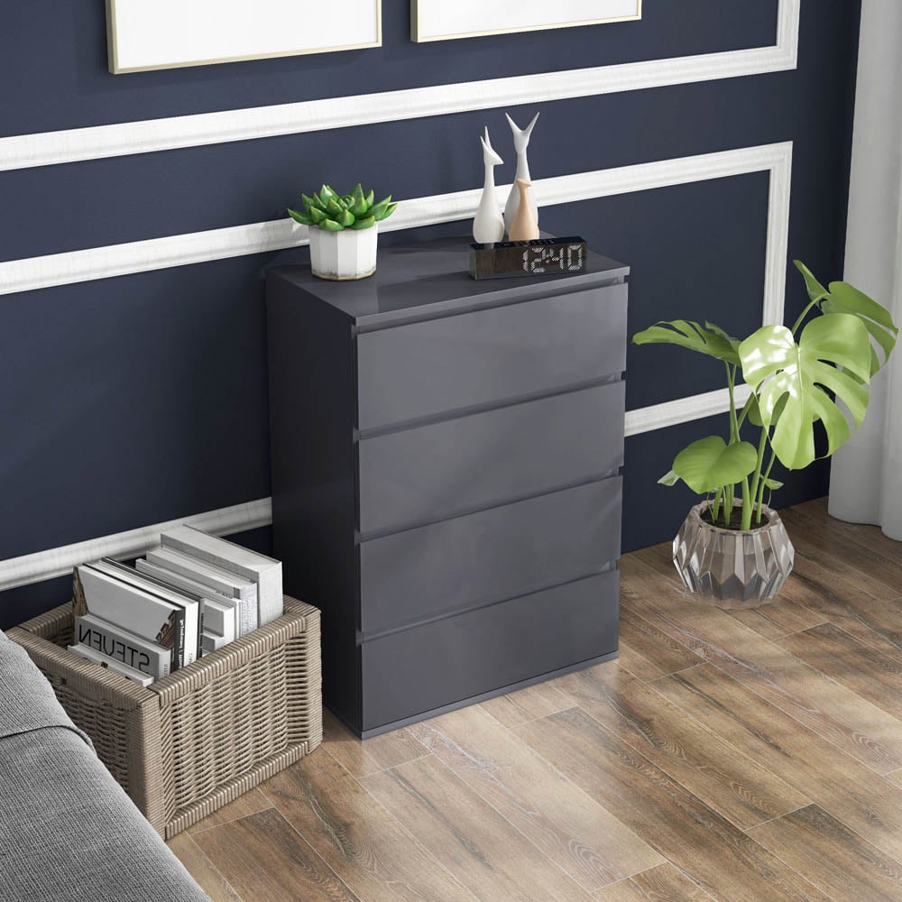 High gloss grey drawers online