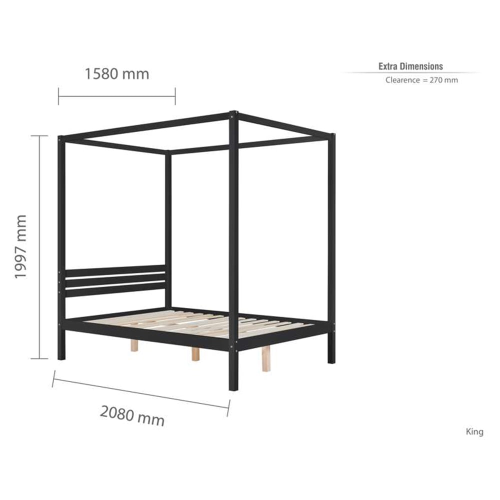 Mercia King Size Black Four Poster Bed Frame Image 9