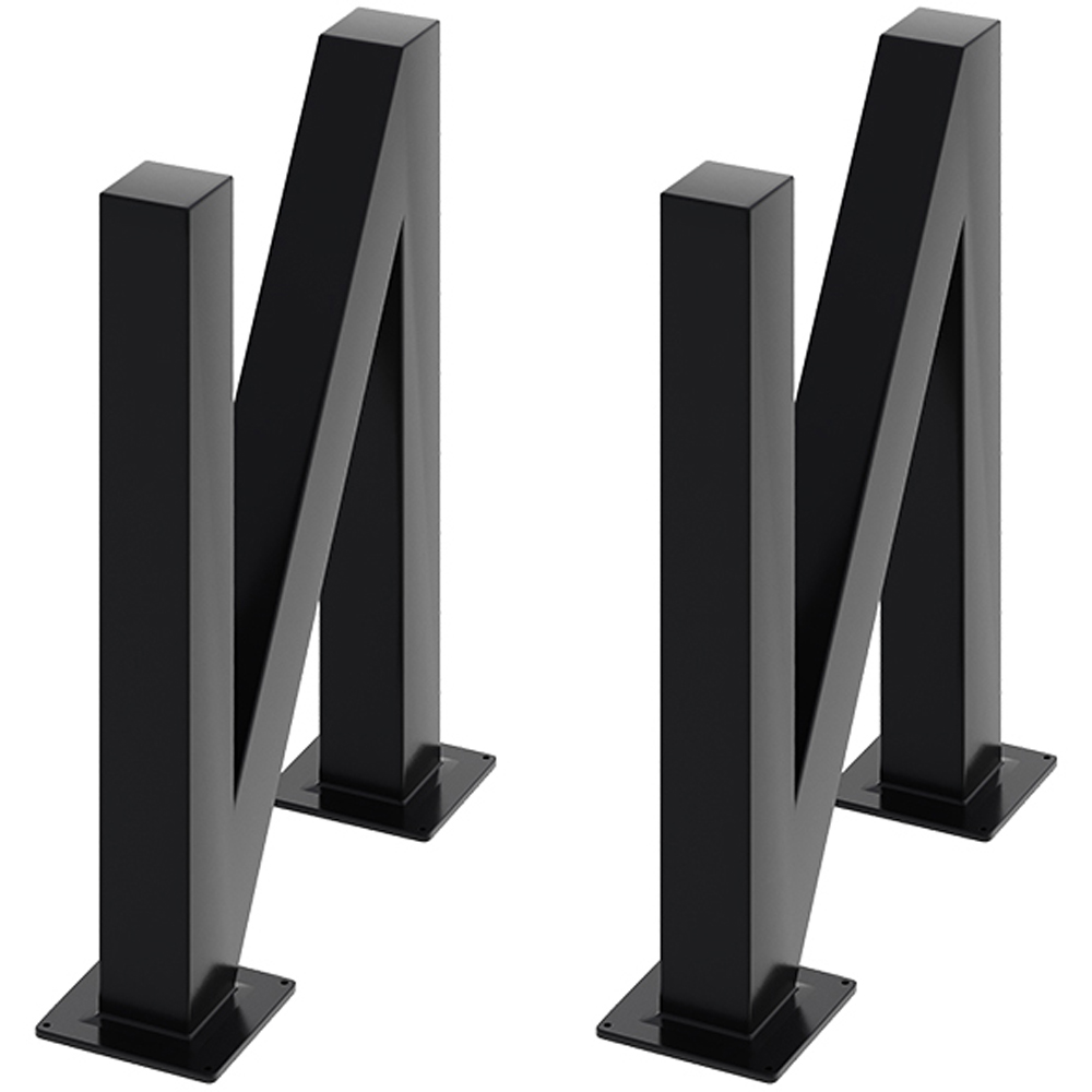 Living and Home Black Anti Slip Modern N Shaped Iron Table Legs 30cm 2 Pack Image 1