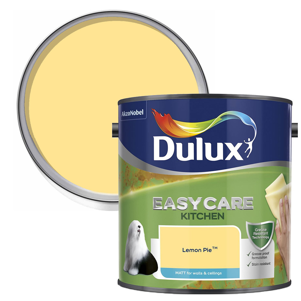 Dulux Easycare Kitchen Lemon Pie Matt Emulsion Paint 2.5L Image 1