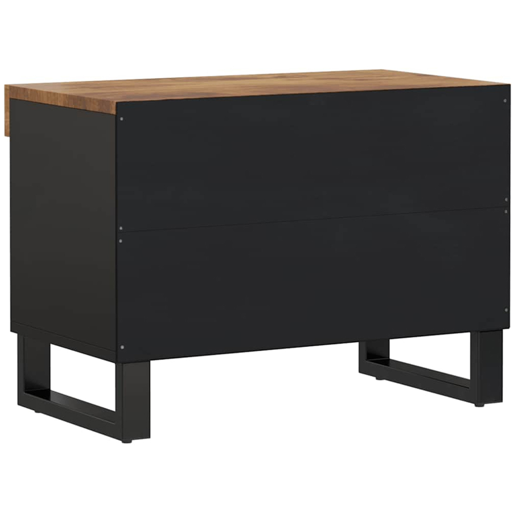 vidaXL Single Shelf Honey Brown Solid Mango Wood TV Cabinet Image 5