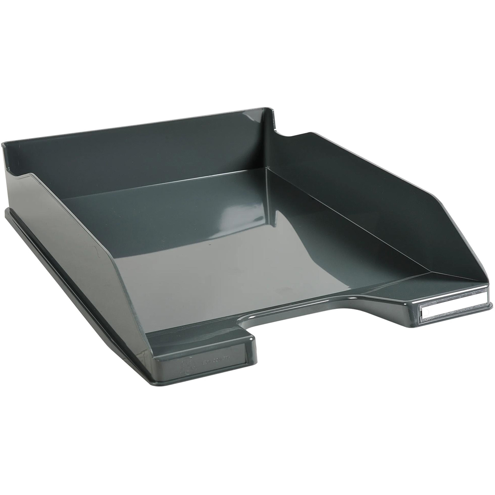 Exacompta Dark Grey Gloss Letter Tray 6 Pack Image 3