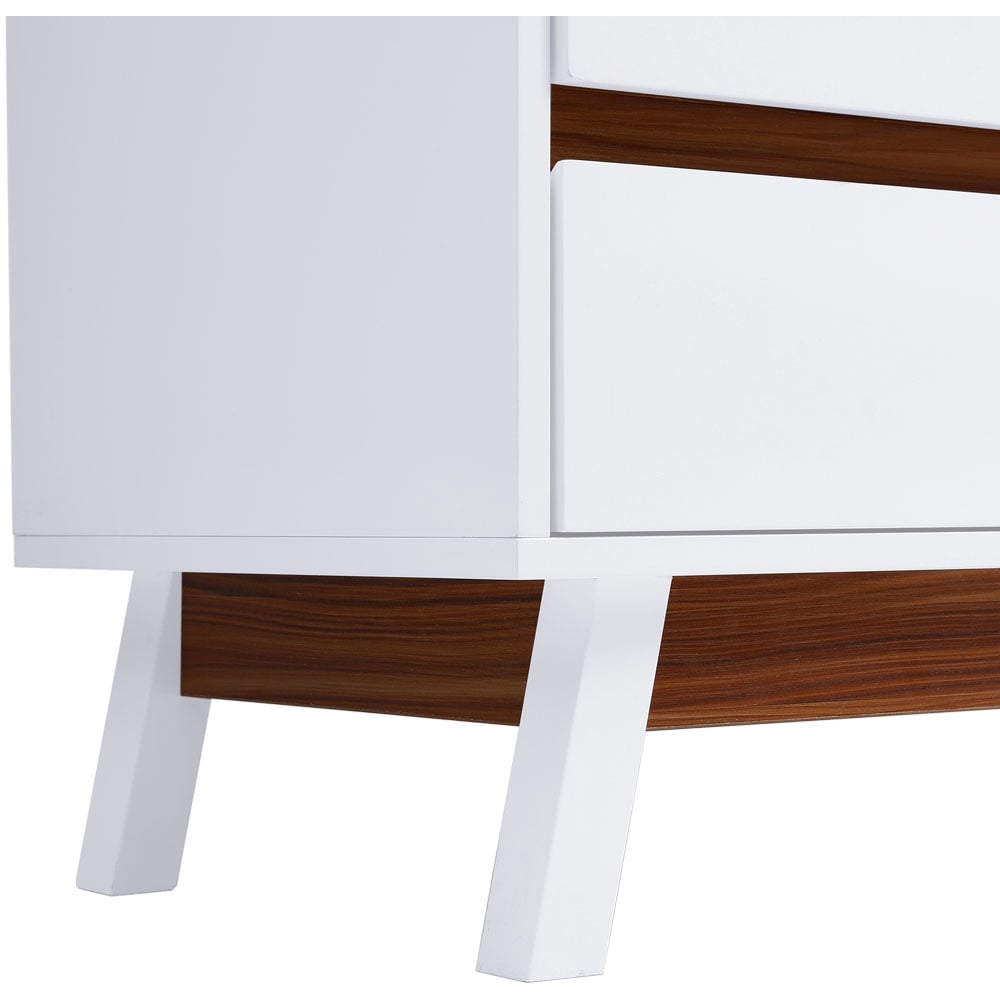 Living and Home 4 Drawer White Wooden Storage Cabinet Image 7