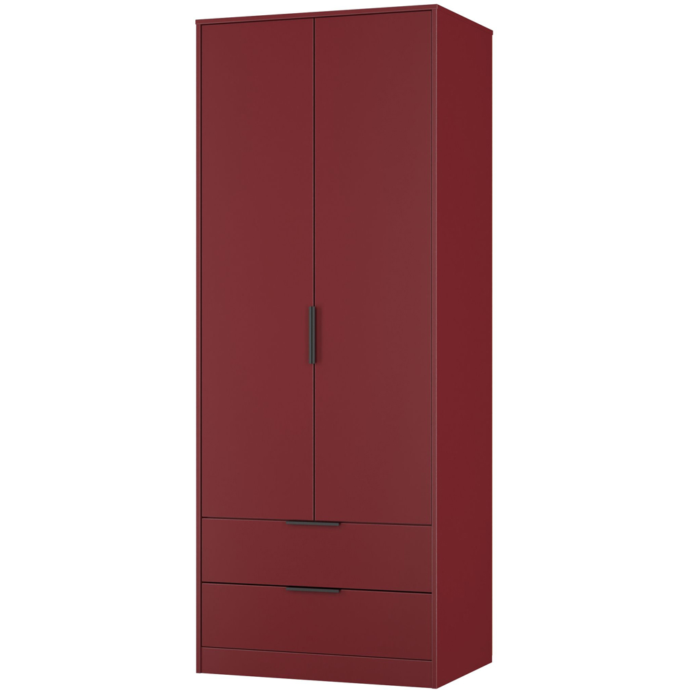 Crowndale Hong Kong 2 Door 2 Drawer Red Matt Tall Wardrobe Ready Assembled Image 4
