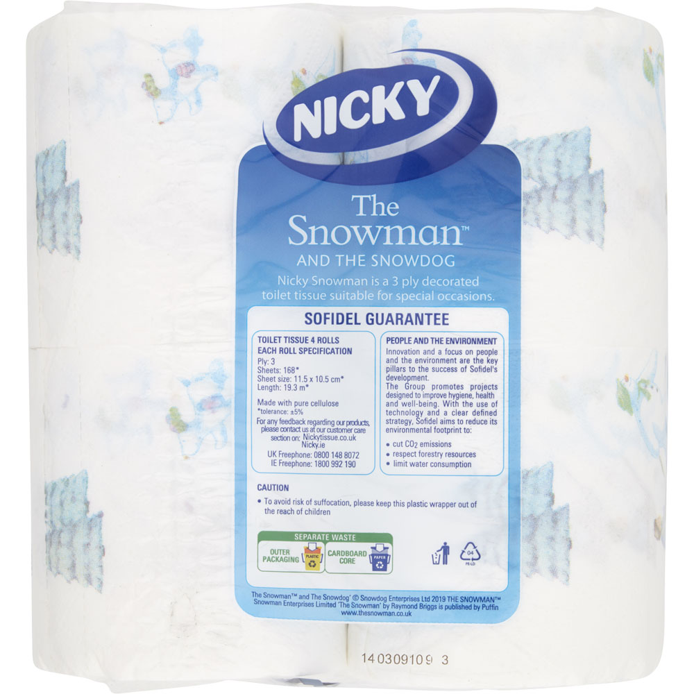 Nicky Snowman and Snowdog Toilet Tissue 4 Rolls Image 2