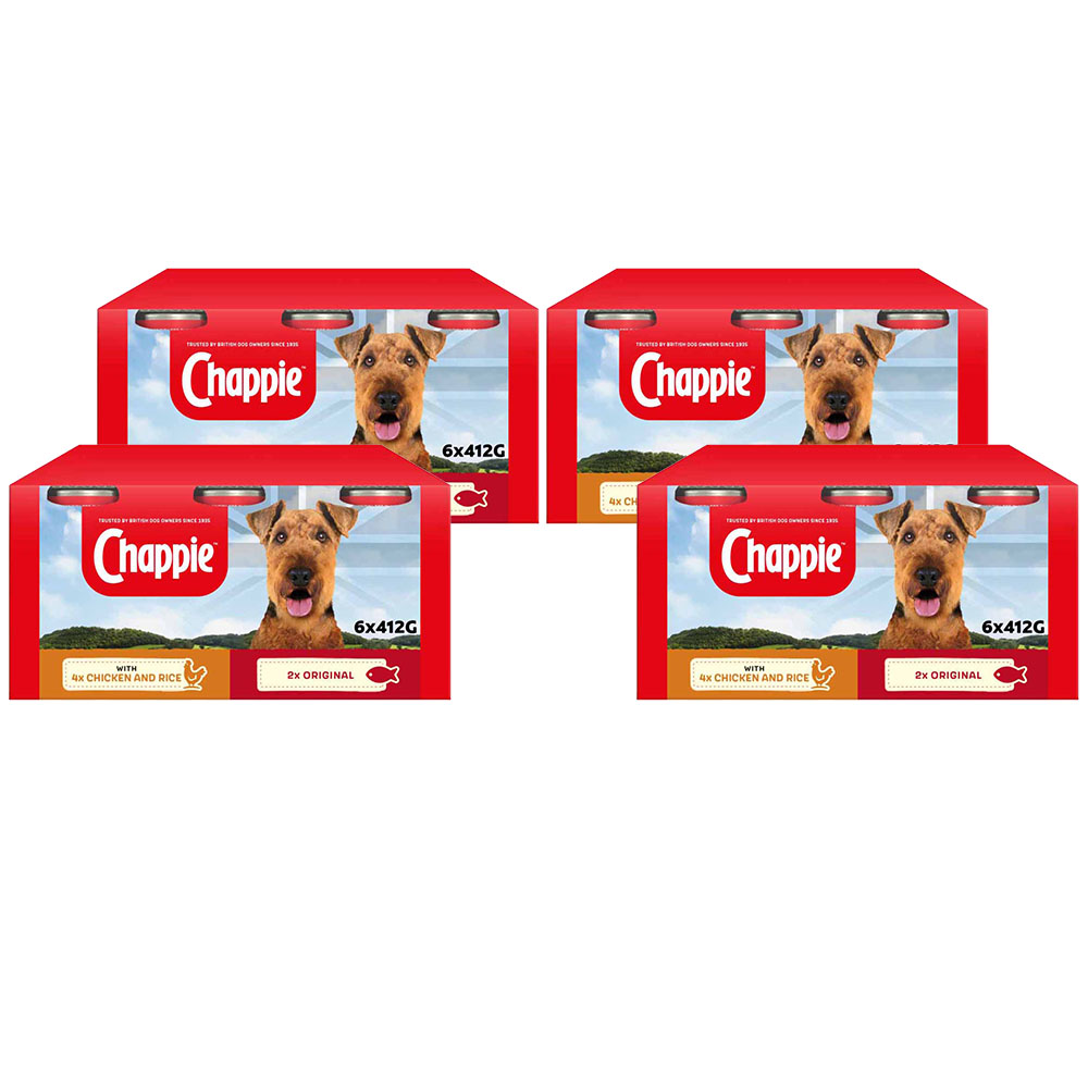 Chappie Mixed Selection Tinned Dog Food 412g Case of 4 x 6 Pack Image 1