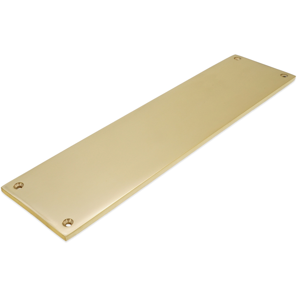 Spira Brass Victorian Plain Square Polished Brass Finger Plush Plate 300mm Image 4