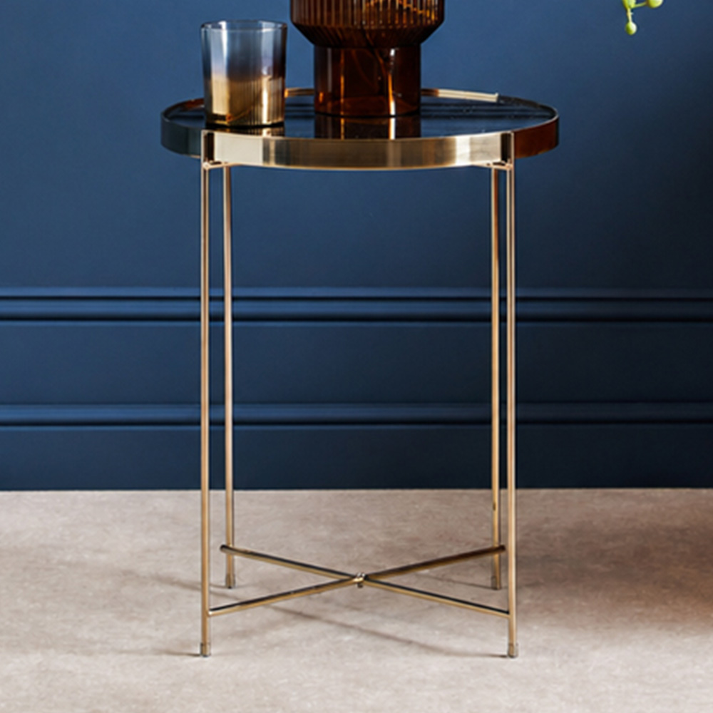 Premier Housewares Allure Black Mirrored Low Side Table Image 1