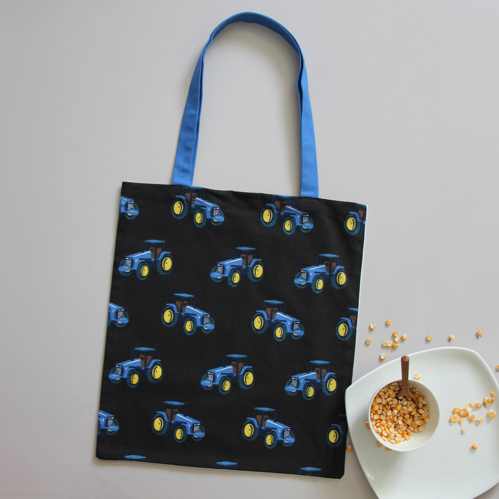 Highlands Homeware Bernie Tractor Tote Bag Medium Blue Image 2