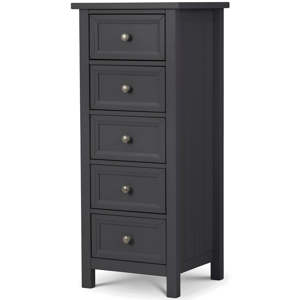 Julian Bowen Maine 5 Drawer Anthracite Tall Chest of Drawers Image 2