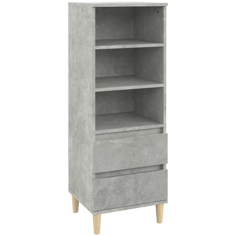 vidaXL 2 Drawer 3 Shelf Concrete Grey Highboard Image 2