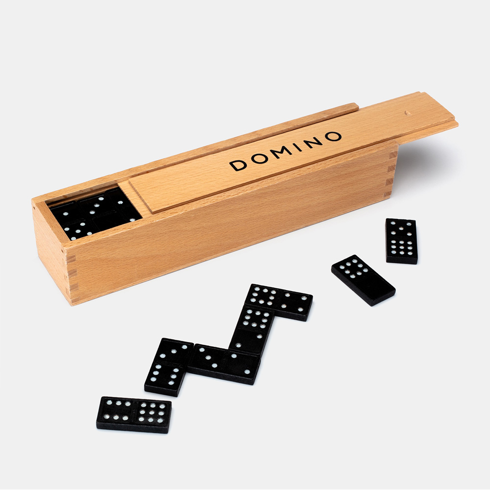 Goki 55 Tiles Dominoes in Wooden Box Image 2
