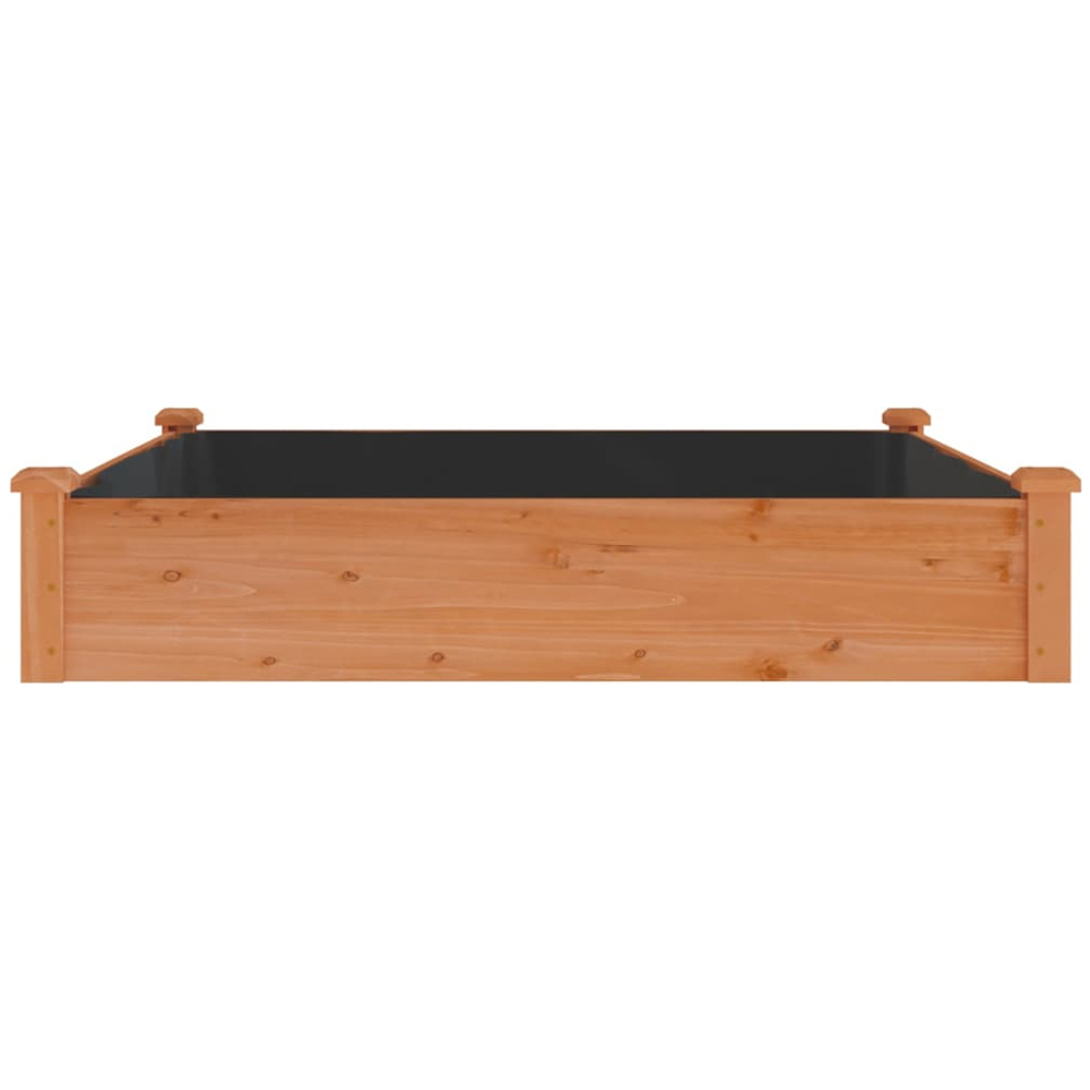 vidaXL Brown Solid Fir Wood Raised Garden Bed with Liner 120 x 120 x 25cm Image 4