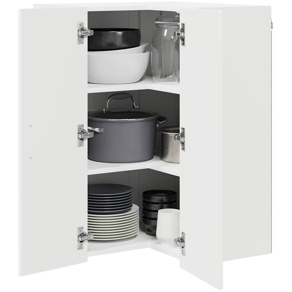 vidaXL 2 Door White Kitchen Wall Corner Cabinet Image 3