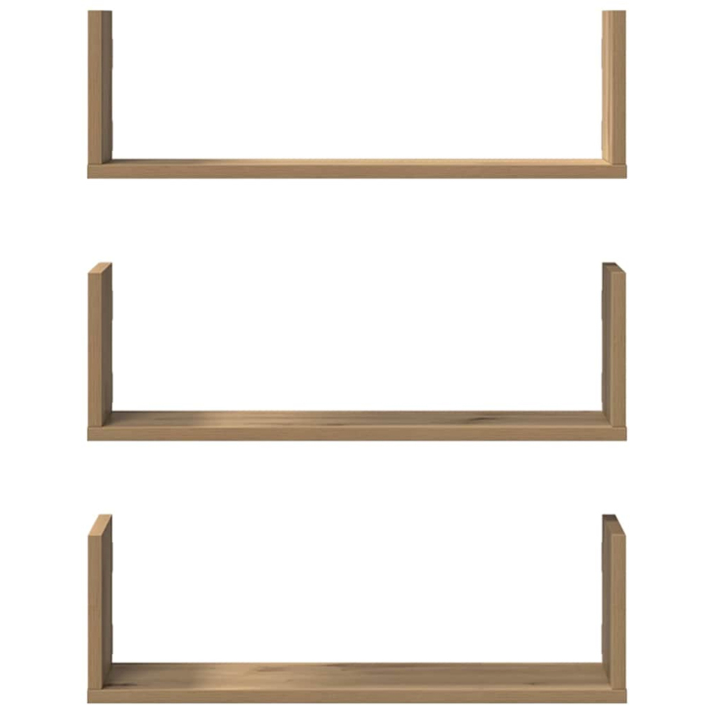 vidaXL 58cm Set of 3 Artisan Oak Floating Wall Shelf Image 3