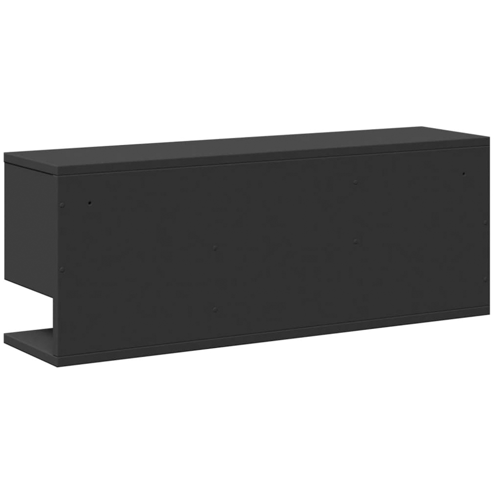 vidaXL 3 Open Shelf Black Wall Cabinet Image 5