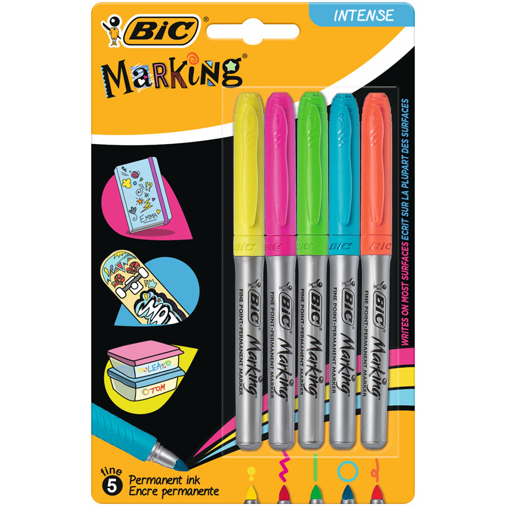 Bic Marking Colour Pen 5pk Image 1