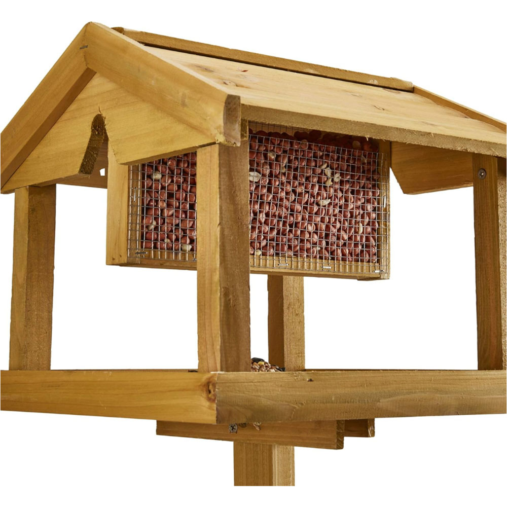 Happy Beaks Premium Wooden Bird Table with Built-In Feeder Image 3