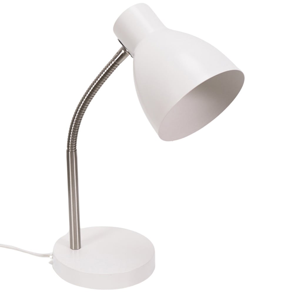 ValueLights Keela White Adjustable Flexi Neck LED Desk Table Lamp Image 1
