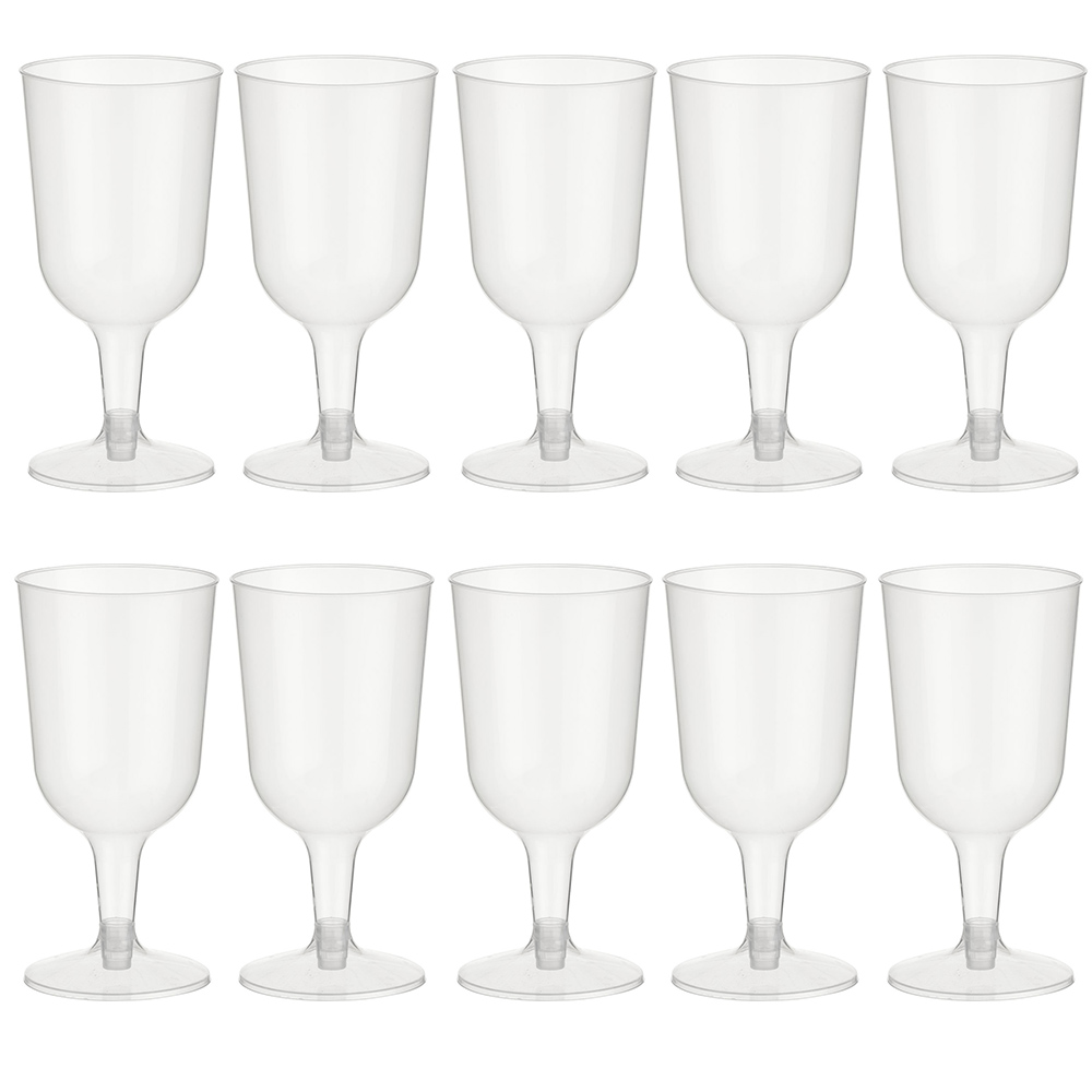 Visions 5 oz. Heavy Weight Clear 2-Piece Plastic Wine Goblet - 360/Case