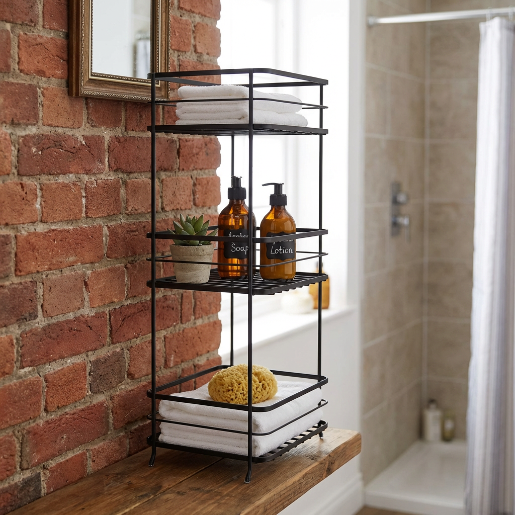 3 Tier Matte Black Industrial Storage Caddy Image 5